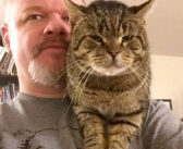 野良猫達の世話をしていた男性に、我が物顔で近づいてきたボス猫。当然のように肩を支配して、家の中の王様になる！
